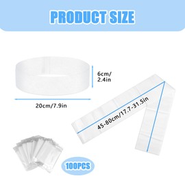 100Pcs Einweg-Spa-Gesichts-Stirnbänder, LIUCONGBD Stretch-Vlies-Hautpflege-Stirnband mit justierbarem magischem Band, weiße wesentliche Kopfbedeckungen für Schönheits-Home-Hotel-Haarsalon