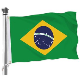 Brazil Flag,Big 3x5 FT Brazilian Flag,36x60 Inch Large Digitial Double-Printed Durable 75D Thick Polyester Decorations with 2 Brass Grommet