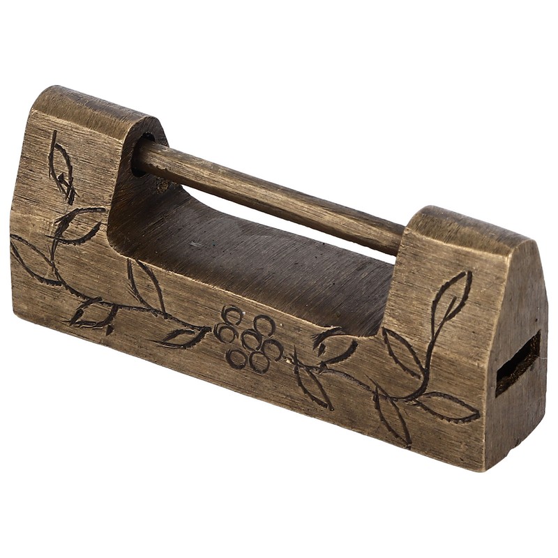 Chinese Antique Lock Retro Classic Pattern Design Bronze Brass Material