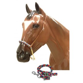 Showman Braided Nylon Rawhide Leather Horse Barrel Racing Training Noseband Tie Down (Multi Color)
