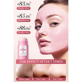 Face Mask Clay Stick for Face, Turmeric Clay Stick Mask, Blackhead Remover Mask With Green Tea Extract for Deep Pore Cleansing Moisturizing (2 pcs, Greentea+Rose)