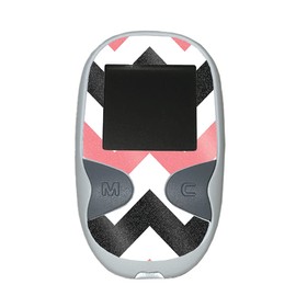MightySkins Glossy Glitter Skin Compatible with Care Touch Glucose Meter - Black Pink Chevron | Protective, Durable High-Gloss Glitter Finish | Easy to Apply | Made in The USA