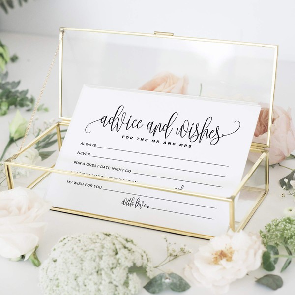 Bliss Collections Mad Libs Advice and Wishes Cards for the New Mr and Mrs, Bride and Groom, Newlyweds, Perfect Addition to Your Wedding Reception Decorations or Bridal Shower, Pack of 50 4x6 Cards