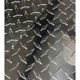 Mr Metal Aluminum Multiple Sizes Diamond Aluminum Starbrite Tread Plate Sheet .025 Thick, Polished - 1' x 8'