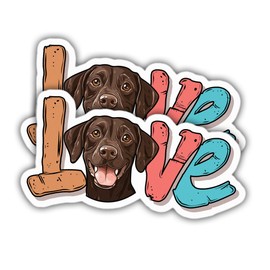 (2pcs) German Shorthaired Pointer Sticker Liver GSP Lover Decal Love Vinyl Stickers Weather-Resistant Stickers for Water Bottles Laptop Window Car 2pcs Size 5"