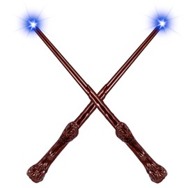 MagicRanger Light Up Wizard Magic Wands with Sound 2PCS Illuminating Witch Wand Set for Kids Cosplay Birthday Party Favors, Root