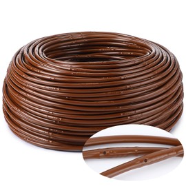 Nuanchu Nuanchu 492 ft 1/4" Drip Irrigation Tubing Irrigation Hose Garden Watering Tube Line with 6 Inch Emitter Spacing Blank Distribution Tubing Drip Line Watering for Garden Irrigation System Flower, Brown