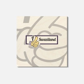 Unbranded I Like Swaziland Travel Slogan 4'' X 4'' Square Wooden Coaster