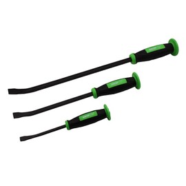 GRIP 3 pc Heavy Duty Striking Cap Pry Bar Set - Prying, Positioning - Sizes: 8", 12", 18" - Farm, Garage, Workshop - Oversized Double Injected Handles