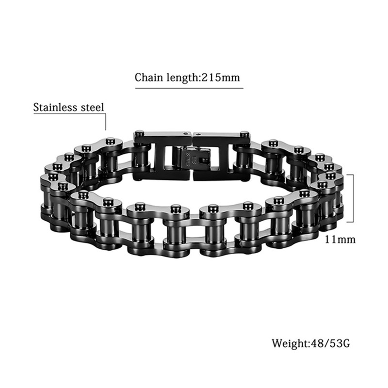LAFATINA Men's Bicycle Bike Rocker Link Manly Motorcycle Chain Bracelet