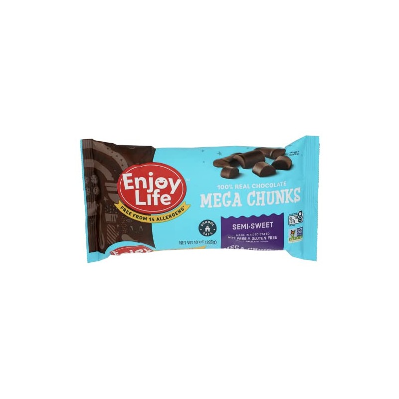 Enjoy Life Mega Chunks Gluten Free Non-GMO Semi-Sweet Chocolate --