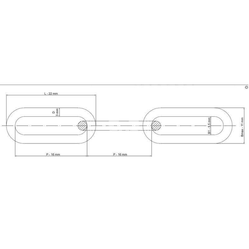 1 Metre (3mm) Galvanised Steel Chain Heavy Duty Durable Security