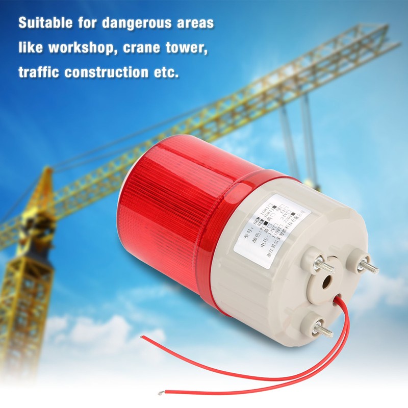 220V Red LED Warning Lights Acousto optic Alarm System Rotating