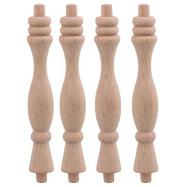 RDEXP 13.3cm Length Unpainted Wood Craft Spindles Baluster for Home Restaurant Decor Repair Decoration Set of 4