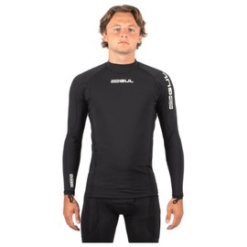 Gul Mens Evoskin Long Sleeve Rash Vest Top CZ0001- Black - Easy Stretch Lightweight UV Sun Protection and SPF Properties