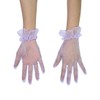 QRBTSCL Women's Short Mesh Gloves Ruffled Tulle Wedding Party Gloves