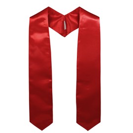 GraduationMall Graduation Stole for Academic Church Priest Choir Stole Steel 60"/72" Unisex Adult 16 Colours, red