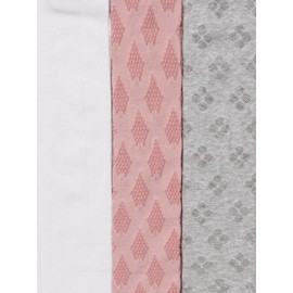artie Girls and Baby Tights, 3 Pack, Grey, White, Pink, Navy, Patterned, School Kids Tights, Cotton Rich Material, 3-12 Years (white-pink-grey, 6-12 months)