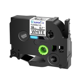 USUPERINK 40 Pack 18mm 0.7 Laminated White Tape Compatible for Brother P Touch Label Maker Tape TZe-FX241 Flexible-ID 18mm Label TZ-FX241 3/4 Inch TZe TZ Tapes for PT-D400 D410 D450 D600 D610BT