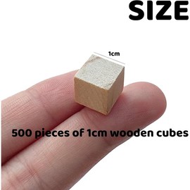 500 count Unfinished  Cubes,1 cm Wooden Blocks for Crafting,Small  Cubes for Crafts Making & DIY Projects & Decor - Color: Pack of 500, Size: 1cm