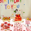 Ljaglui 61PCS Strawberry Theme Birthday Party Tableware Set Strawberry Birthday