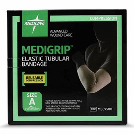 Medline Medigrip Elastic Latex Tubular Bandages, Size A, 1.75" W (4.5 cm), Ideal for Small Feet and Arms - High Compression Support, Breathable & Comfortable