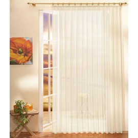 Gardinen Store 610001 Voile Curtain Panel with Gathering Tape, 610001