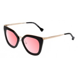 Calabria S09 Cat Eye Pink Tint FL-41 Reading Glasses +2.50 Black Silver Women Blue Light Sensitivity Migraine FL41 Readers