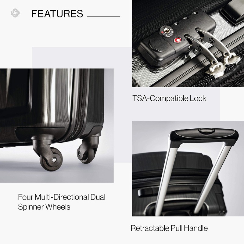 Samsonite Winfield 2 Hardside Luggage with Spinner Wheels, Brushed Anthracite,