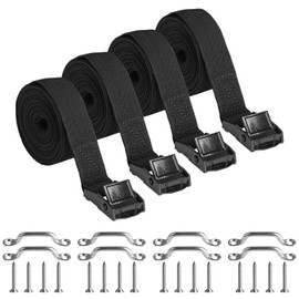 2pcs 118 Inch / 10 Feet Battery Box Strap Kit, Stainless Steel Bracket and Screws for Boat, Car