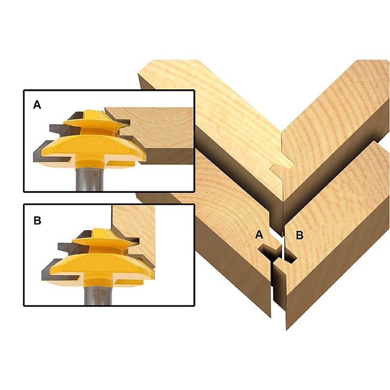 1/2" Router Bit 45 Degree Glue Joint Lock Miter, APlus