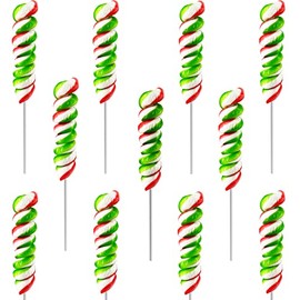 Christmas Swirls Lollipop, Mixed Fruit Flavor, Individually Wrapped Lollipops, 2" Inch Swirl Suckers (24-Pack)