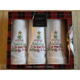 Lenox Finger Tip Towels - Lot of 5 - Christmas Holiday Themed - Lenox & Avanti - New