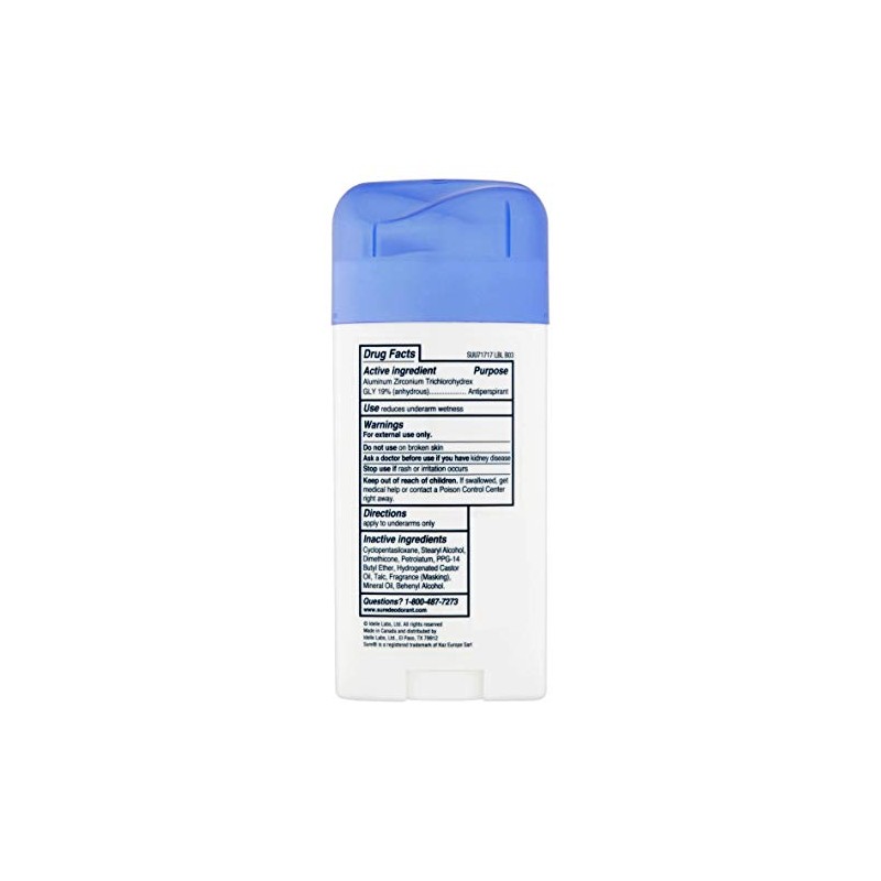 Sure Invisible Solid Anti-Perspirant and Deodorant, Unscented, 2.6-Ounces (Pack of