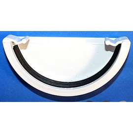 RWE1WH (White) Marshall Tufflex Half Round Gutter 112mm External Stop End Cap