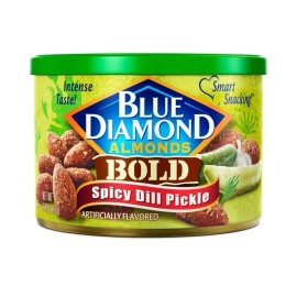 Blue Diamond Bold Spicy Dill Pickle Almonds - Size 6 oz Cans  (Pack of 4)
