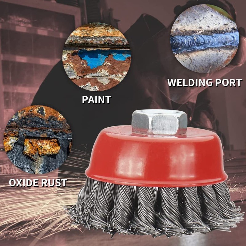 WENORA 20-Piece Knotted 3 Inch Wire Cup Brush for Angle