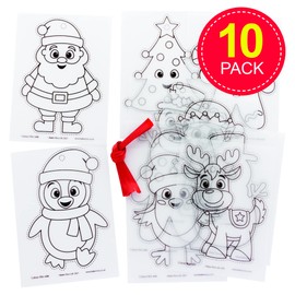 Baker Ross FE991 Christmas Super Shrink Decorations - Pack of 10, Make Your Own Christmas Decorations, Creative Activities for Kids, Ideal Arts and Crafts Project for Children,transparent