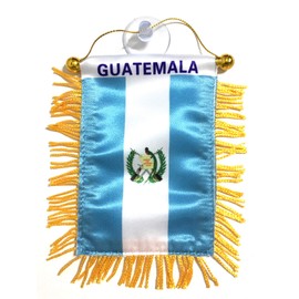 Guatemala Flags for car Interior Rearview Mirror or Home Sticks to Windows Glass Quick and Easy Quality Small Hanging Mini Banner Flags car Accessories (1 Flag