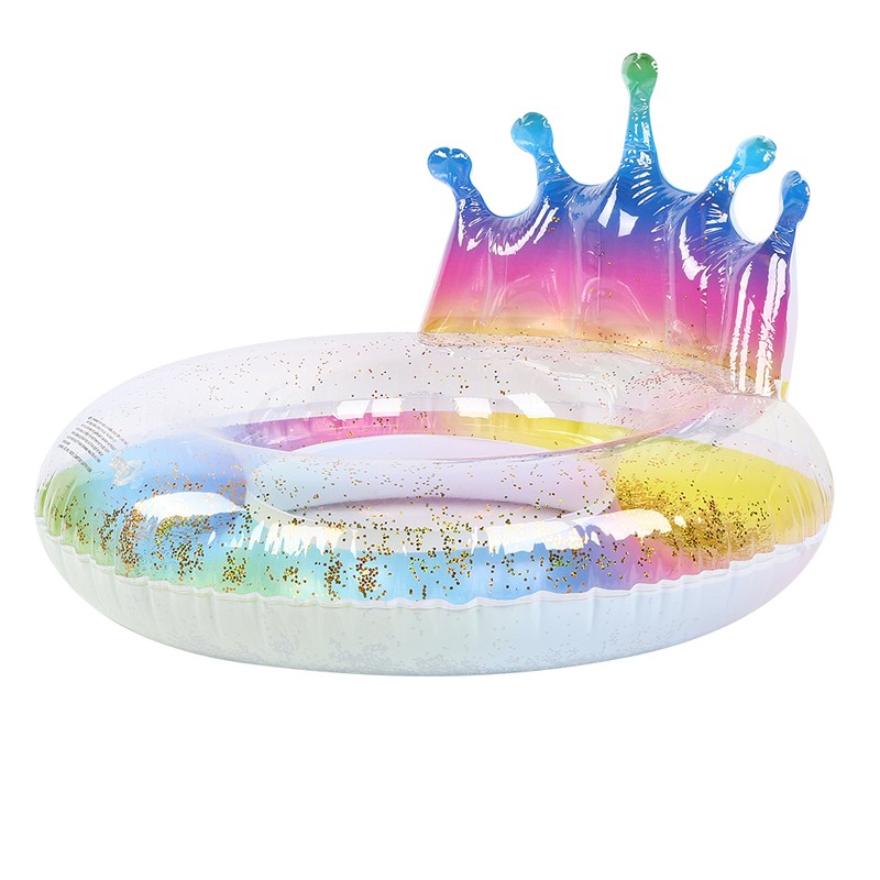 Inflatable Circle Thickened Large Queen Crown Sequins Swimming Ring Lifebuoys