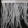 1m White Ostrich Feathers Fringe with Satin Ribbon for Dresses,
