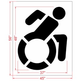 48" WaImart Accessible Handicap Symbol Stencil - 1/16" (.063") Light-Duty LDPE