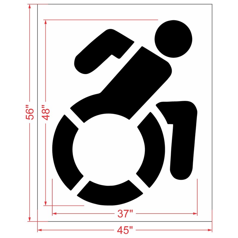 48" WaImart Accessible Handicap Symbol Stencil - 1/16" (.063") Light-Duty
