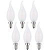 Frosted LED Candelabra Bulbs 60 Watt Flame Tip Chandelier Light