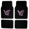New 4 Pc Heavy Duty Black Butterfly Carpet Floor Universal