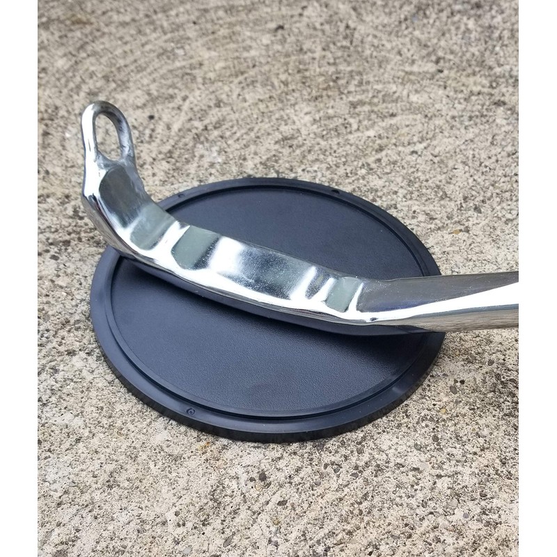 Motorcycle Kickstand Pad. Universal Fit. (Large) (Black)