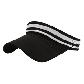 White Fang CA564 Women's Visor, Sun Visor, Hat, Lightweight, Running, Brim Length Cap, Black