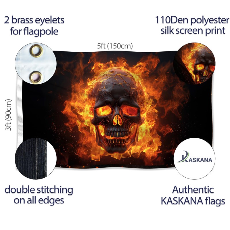 Pirate Flag 90 x 150 cm with Eyelets - Large