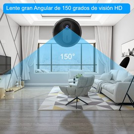 ZINKER Mini Camara Espia WiFi Oculta de 4cm Full HD 1080p Visión Nocturna Micrófono con Batería de Respaldo de 90 Minutos. App V380pro