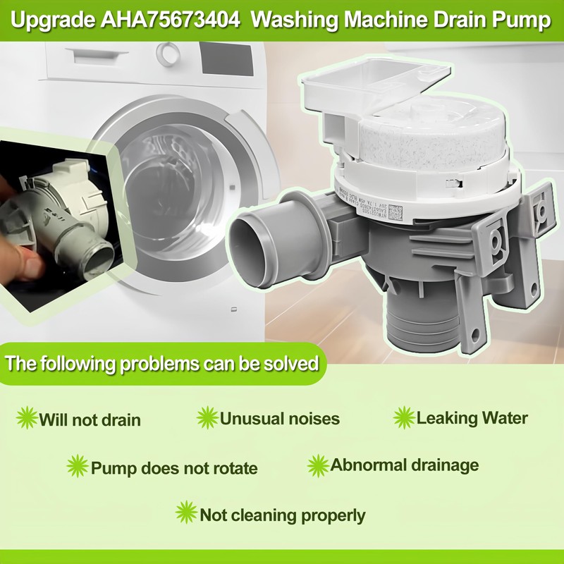 2025 Upgraded AHA75673404 AHA75673402 Washer Drain Pump Assembly Compatible with